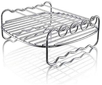 Air Fryer Rack-_HD9904/00 Doppellagiger Regal Spieß RackAir Friteuse Grill mit Spießen Zubehör Mehrzweck-Edelstahl Airfryer Grillrost (18cm)