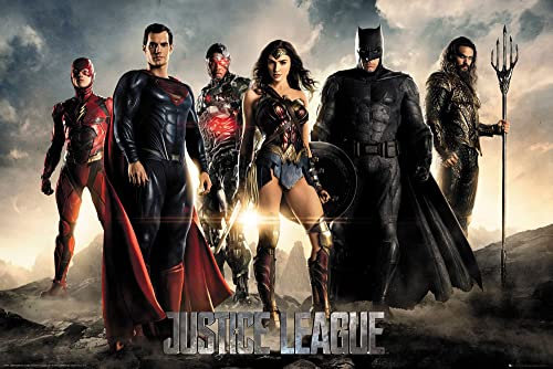 empireposter Justice League Movie - Characters - Poster Plakat Druck - Größe 91,5x61 cm + 2 St Posterleisten Alu 93,5 cm