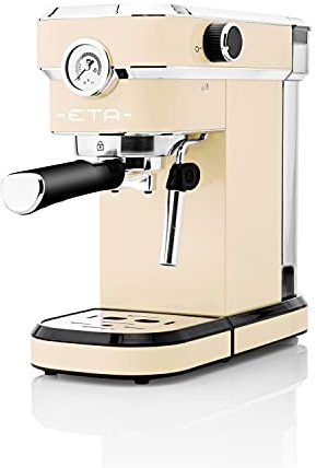 ETA Siebträger Storio I Beige I Espressomaschine I Milchschaumdüse I 20 Bar I 750ml Wassertank I 1350 Watt
