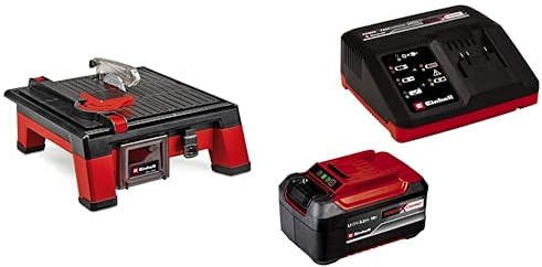 Einhell Akku-Fliesenschneider TE-TC 18/115 Li Power X-Change (Li-Ion, 18 V, max. 3.800 min-1, inkl. 115 mm Trennscheibe, inkl. 5,2 Ah Akku und Fastcharger)