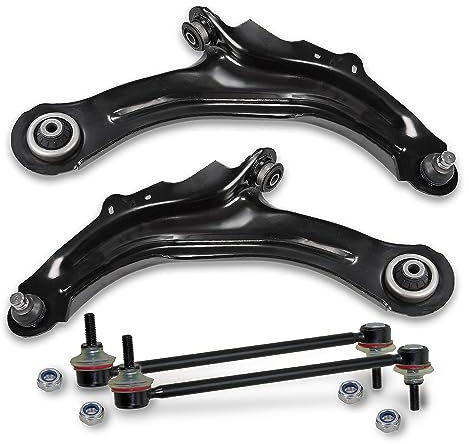 BESTPRICE 2x bras de suspension avant en bas à gauche à droite, 2x barres d'accouplement avant