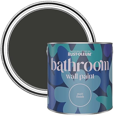 Rust-Oleum schwarz feuchtigkeitsresistente Badezimmerwandfarbe Matt Finish - Zauberabend 2,5 litres