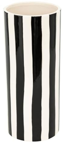 Atmosphera Edric Vase, Keramik, Schwarz und Weiß, Höhe 30 cm
