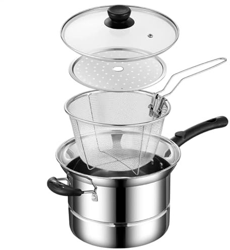 jamgeery Nudelkochtopf, Edelstahl, multifunktionaler Bratentopf mit Siebkorb, Mehrzweck-Küchenzubehör für Nudeln, Knödel, Nudeln