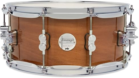 Pacific Drums Concept Maple Snare Drum, 35,6 cm x 16,5 cm, Exotisk Honung Mahogny | helt lönnskal med en exotisk fanér, DW hårdvara och mer