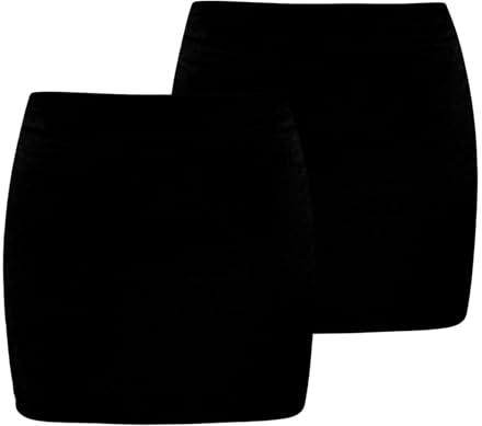 Hamishkane® Bodycon-minikjol för kvinnor, 2-pack, stretchiga enkla sommarkjolar för kvinnor, hög midja, mikropennkjol, elegant vardagskläder, stiliga damfestkläder, Svart, 40/42 SE