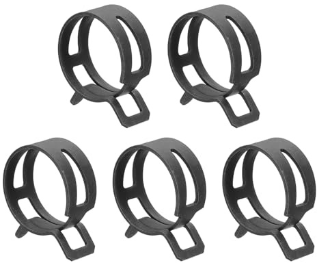sourcing map 5pcs Spring Band Type Hose Clamps 24mm Fuel Line Hose Spring Clip Silicone Vacuum Hose Pipe Clamp Low Pressure Tube Clip Fastener, Black
