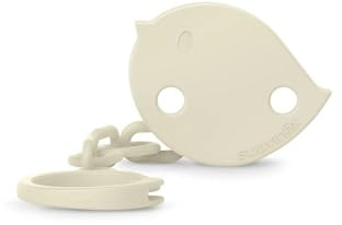 Suavinex, Chupetero, Cadena Chupete Bebé, Sujeta - Clip con Pinza, Placa con Forma de Pajarito. Para Bebés +0 Meses, Apto Recién Nacido, Birdies Beige
