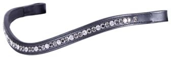 Stirnband Innsbruck, gebogener Stirnriemen mit eingefassten Strasssteinen, eleganter Look für Trense oder Kandare