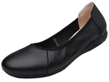 Ballerine Pieghevoli da Donna Scarpe da Donna Ballerine in Pelle Viaggio Pieghevoli e Portatili for Matrimoni Sposa(Black,39)