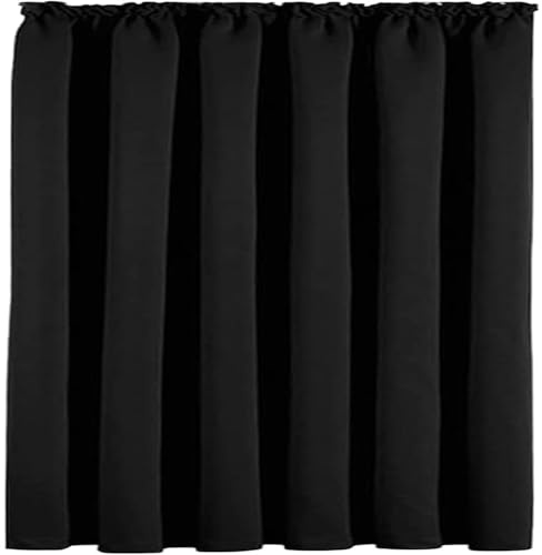 QINLIQIN Gardinen mit Kräuselband Blickdicht 160 x 245 cm Weich Und Langlebig Verdunkelungsvorhang Waschbar, 1Er-Set für Schlafzimmer, Kinderzimmer, Schwarz
