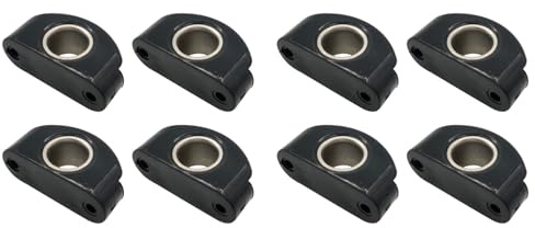 Uikdjgu Passacavo per Barche Marine Bullseyes in Nylon Nero 12 mm 1/2 Pollice Inserto in Acciaio Inossidabile, Puleggia per Barche, 8 Pezzi