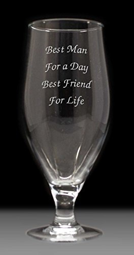 Personalised 1 Pint Chalice Beer Lager Best Man Usher Groom Glass, Engraved Gift