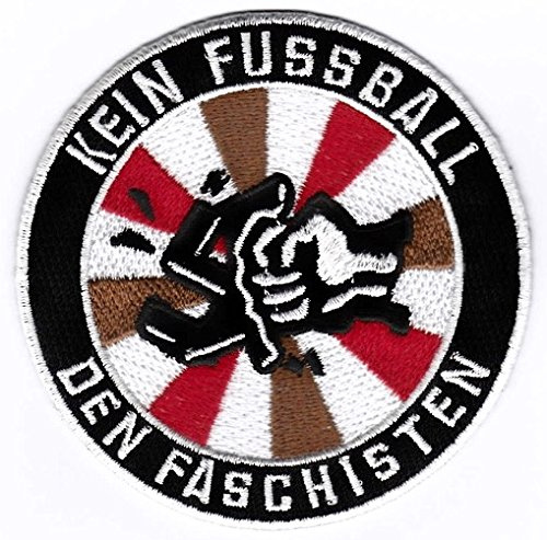 Bienpatch Patch 'Kein Fussball den Faschisten' (Medium, Schwarz, 1 Stück, IRON_ON_TRANSFER_DESIGN, Baumwolle/Polyester/Nylon)