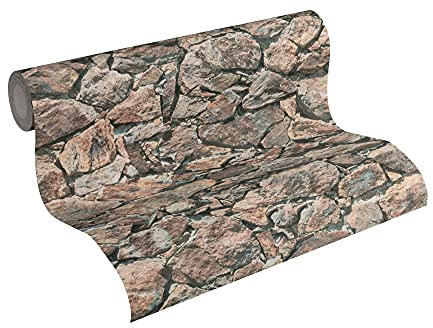 A.S. Création Vliestapete Best of Wood`n Stone 2nd Edition Tapete in Stein Optik fotorealistische Steintapete Naturstein 10,05 m x 0,53 m beige braun schwarz Made in Germany 355831 35583-1