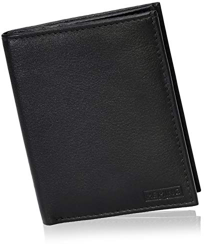 HEMING Portafoglio uomo slim nero - 100% pelle - piccolo sottile - Porta soldi e carte di credito - Portacarte - compatto