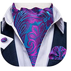 DiBanGu Seide Ascot Krawatte Taschentuch Manschettenknöpfe Paisley Schottenkaro Hochzeit Geschenkset | Paisleymuster, selbstgebundene Krawatte, einfach zu kombinieren, Taschentuch, Manschettenknöpfe, Hochzeit, Business, Party
