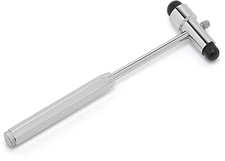 Martillo de reflejos AARON® | con aguja y pincel. Fabricado en acero inoxidable y envasado individualmente. (14 cm)