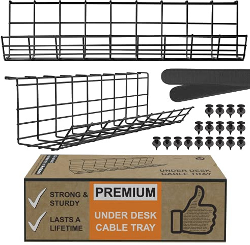 Bandeja de gestión de Cables Debajo del Escritorio, Organizador de Cables para Escritorio, Organizador de Cables, gestión de Cables, gestión de Cables Debajo del Escritorio, Soportes de Alambre para
