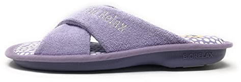 Zapatillas de Estar por casa/Mujer/Biorelax/Empeine :Rizo/Color: Lila/Talón Acolchado/Suela Goma/Talla 40