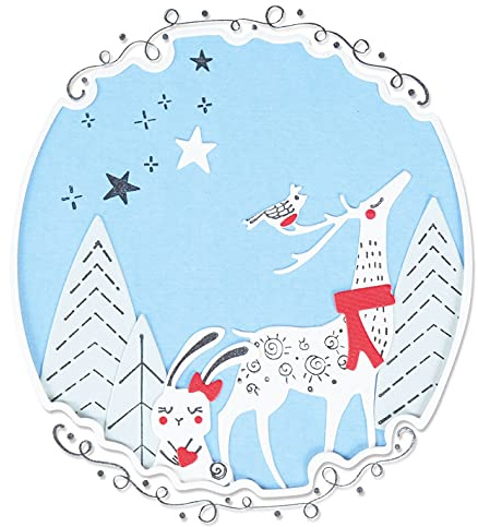 Sizzix Framelits Stanzschablonen 11PK w/Briefmarken Animal Friends von Olivia Rose, 665470, Multicolor, One Size