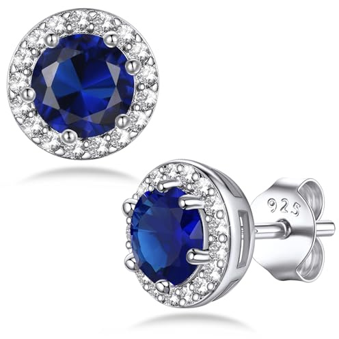 Bestyle Argent 925 Sterling Strass Boucles d'oreilles Femme Pierre Zircon | Piercing Oreilles Pierrres Zirconium 12 Mois Hypoallergénique