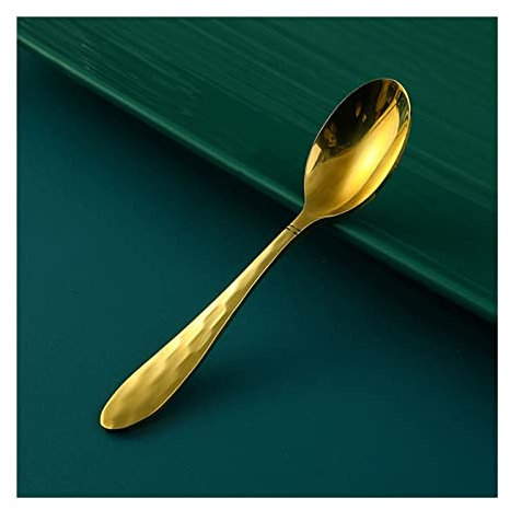 TOMYEUS Table Tea Coffee Soup Spoons Brass Spoon Household Spoon Handmade Coffee Spoon Long Handle Thickened Pure Copper Solid Tableware Dessert Spoon Latte Spoons (Color : B)