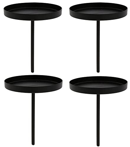 Kerzenhalter aus massivem Metall für Adventskranz - Ø 8 cm mit Rand/H 10 cm | Adventskranzstecker - Kerzenhalter für Adventskranz - Kerzenteller für Adventskranz - Adventskerzenhalter