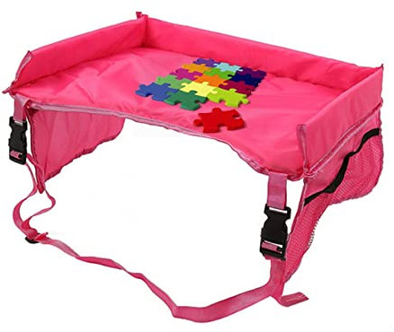 Stronrive Kids Travel Tray, Kids Car Seat, Children Snack Draw Seat Organizer, Activity Organizer, Snack Lap Tray, Baby Stroller Tray, Airplane Table, Waterproof and Foldable