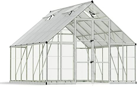 Palram Canopia Balance - Kit de invernadero de 10 x 12 pies, protección UV, resistente al viento y a la intemperie, paneles de policarbonato transparente, material de jardín al aire libre sin