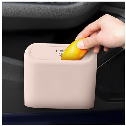 CGEAMDY Pattumiera per Auto Con Coperchio, Cestino Impermeabile Portatile, Scatola Spazzatura Piccola Multifunzione per Auto, Ufficio, Casa (Rosa)
