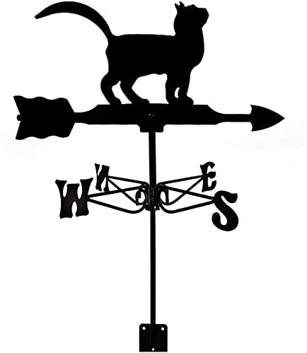 JESSAH Wetterfahne Wetterfahne Tier Metall Wetterfahne Katze und Hund Silhouette Windrichtungsanzeige für Outdoor Garten Dach Paddock Dekoration