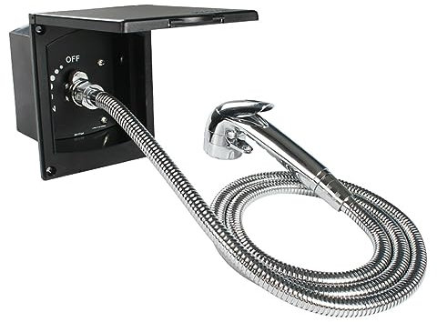 Marvix Set doccia esterno con presa di uscita dell'acqua e soffione per doccia, per camper, roulotte, camper, box per cavalli