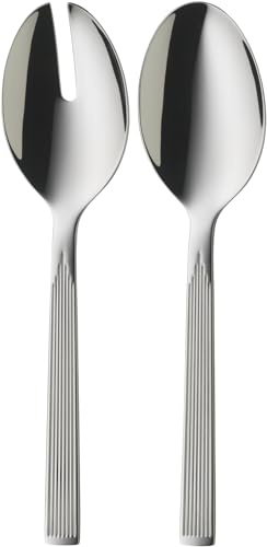 WMF Art Deco Salatbesteck Edelstahl, Salatgabel, Servierlöffel, Cromargan protect poliert, kratzbeständig, spülmaschinenfest