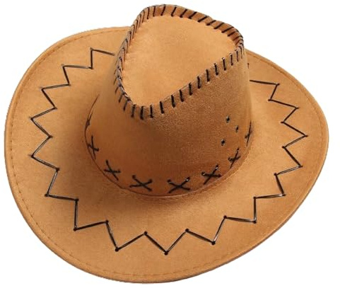 Ianulus Chapeau de Cowboy en Cuir, Polyvalent Et Durable Chapeau d'Ombrage, Unisexe, pour Halloween, Cosplay, Déguisements, Accessoires De Fête (FR/ES, Alpha/lettres, M, Orange)