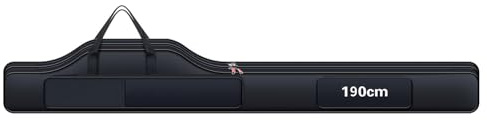 Sunydog Sac de rangement portable pliable pour canne à pêche et équipements, 100-210 cm en option, Noir, 190 cm