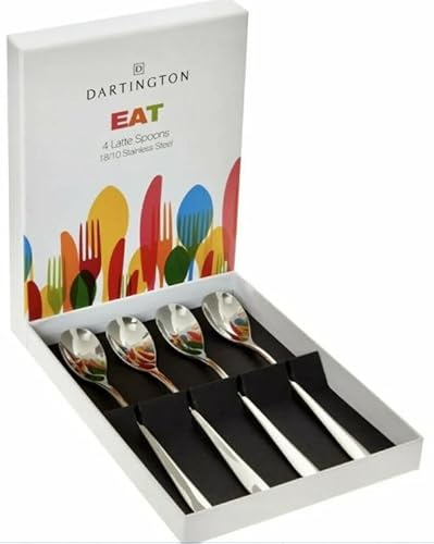 Dartington EAT - 4 Latte Spoons 18/10 Stainless Steel