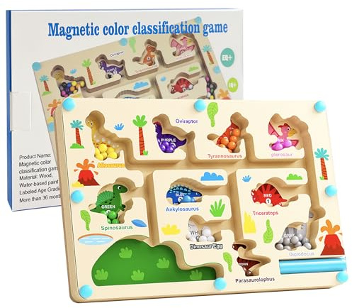 LUMIN TUTU Magnetspiel, Magnetspiel Labyrinth ab 2-6 Jahre - Montessori Spielzeug ab 2 3 4 5 6 Jahre - Zahlen und Farben Lernen Motorikspielzeug Sortierspiel Geschenk für Mädchen Jungen