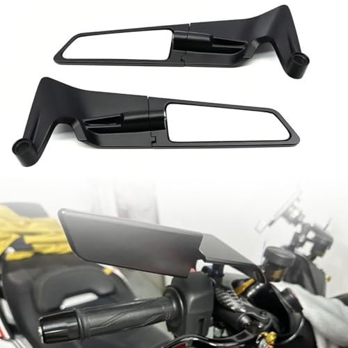 Universal Adjustable Motorcycle Handlebar Rearview Mirrors, Motorcycle Side Mirrors, Stealth Wind Side Mirrors for Z650 Z900 Z1000 Duke 390 790 1290 MT07 MT09