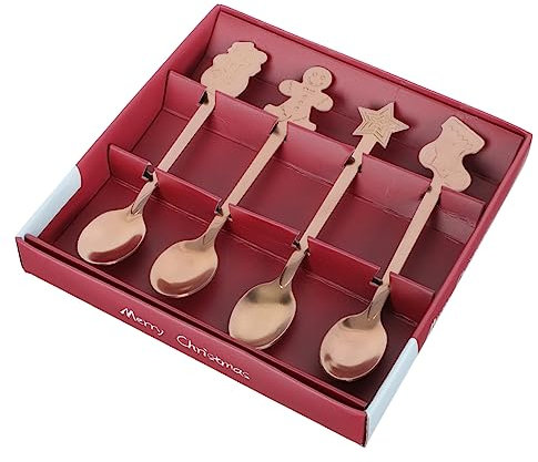 Cabilock Cucharas De Acero Inoxidable Cuchara De Postre Vajilla Creativa Navideñas Para Cucharitas De Cafe y De Café