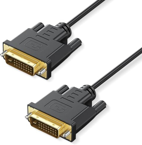 Critin DVI-D 24+1 Dual Link Male to Male Cable, 5M 2560x1600/1080P High Speed Gaming Monitor Cable, Gold Plated Connectors for PC, DVD, Projector