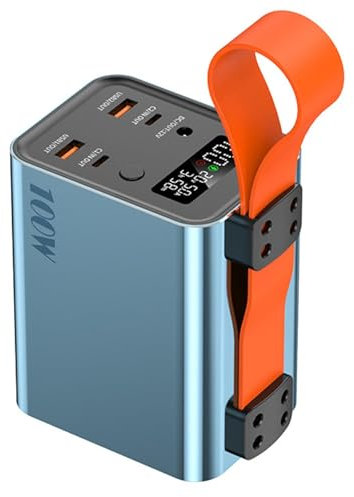 KhUkhu Power Bank da 100 W E 60000 mAh, Ricarica Rapida, Alimentazione di Emergenza di Tipo C PD da 22,5 W per Telefoni Cellulari E Tablet Powerbank,Blu