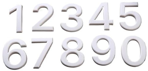 Numero Civico Esterno 1 pz. Targa moderna con numero for cassetta postale esterna, appartamento, camera d'albergo, indirizzo, cifre, adesivo, targa, segno, bianco, 7 cm Numeri Civici Esterni(Number 7)