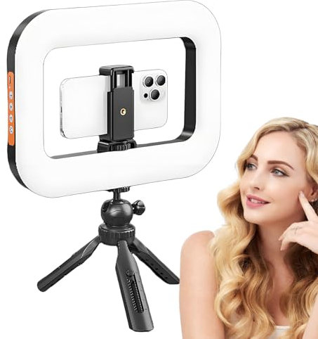 Ring Light for Phone - Rechargeable LED Portable Phone Selfie Light,Laptop Accessories for Streaming Content Creation Blogging Social Recording