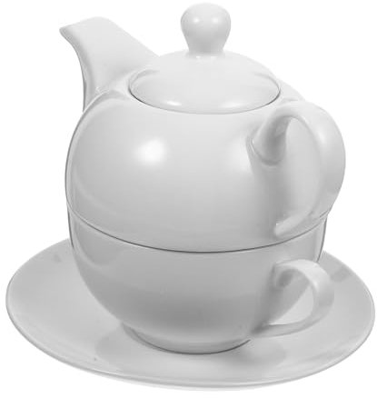 SOLUSTRE de Cerámica con Tetera y Tazas Set de Inglés de Porcelana para Infusiones y Café Diseño Elegante y Antiescaldante