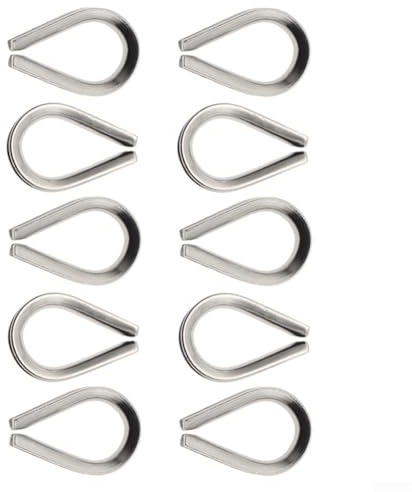 Yuanpgky Manicotto protettivo per fune metallica in acciaio inossidabile 316, resistente, per anello, 22 x 17 mm, confezione da 10, resistente per trazione e sollevamento