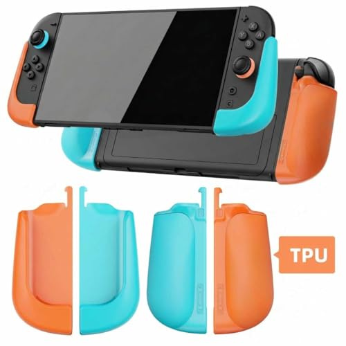IFYOO NexGrip Ergonomic Grip Set for Nintendo Switch 2 Joycons, Grip Case Compatible with Joy Con 2 Controller, Compatible with Switch 2 Joycon, Switch 2 Accessories - Left Orange Right Cyan