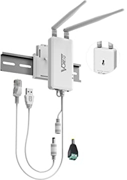 VONETS VAP11S Industrial High Power 2.4GHz WiFi Bridge/Repeater/Mini Router/ Ethernet to WiFi Hotspot Extender 300Mbps with 2 RJ45 Ports/Antennas USB/DC Powered for DVR Monitor Network Devices