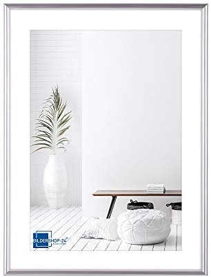 Bildershop-24 Kunststoffrahmen modern Bilderrahmen, (30 X 40 cm) silber