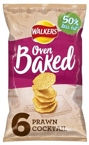 Walkers Oven Baked Prawn Cocktail, 6 x 25 g